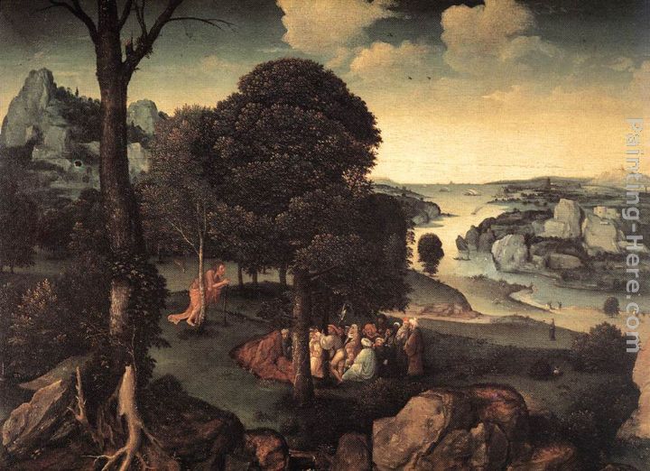 Joachim Patenier Landscape with St John the Baptist Preaching